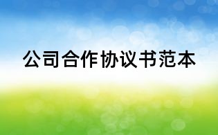 公司合作協(xié)議書范本
