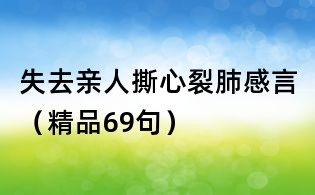 失去親人撕心裂肺感言（精品69句）