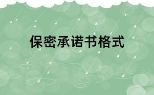 保密承諾書(shū)格式