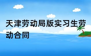 天津勞動局版實習生勞動合同