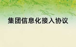 集團信息化接入協議