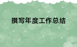 撰寫年度工作總結(jié)