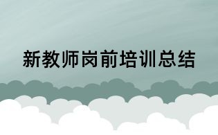 新教師崗前培訓總結(jié)