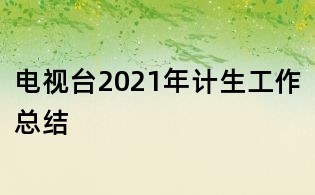 電視臺2021年計生工作總結