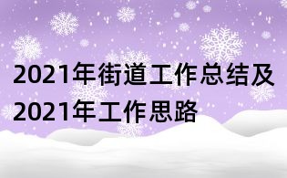 2021年街道工作總結及2021年工作思路