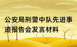 公安局刑警中隊先進事跡報告會發(fā)言材料