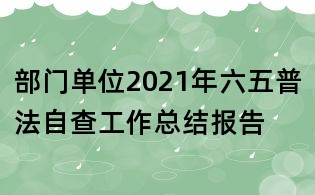 部門單位2021年六五普法自查工作總結報告