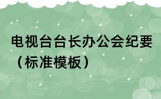電視臺臺長辦公會紀要(標準模板)