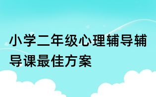 小學(xué)二年級心理輔導(dǎo)輔導(dǎo)課最佳方案