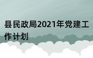 縣民政局2021年黨建工作計(jì)劃