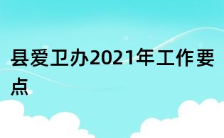 縣愛衛辦2021年工作要點