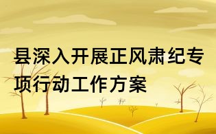 縣深入開展正風肅紀專項行動工作方案