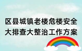 區(qū)縣城鎮(zhèn)老樓危樓安全大排查大整治工作方案