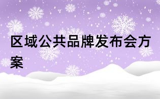 區(qū)域公共品牌發(fā)布會方案
