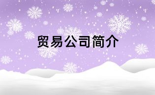 貿易公司簡介