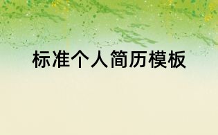 標(biāo)準(zhǔn)個人簡歷模板