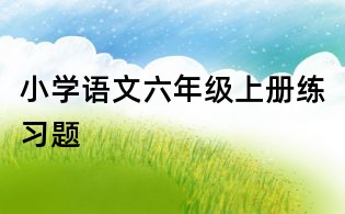 小學語文六年級上冊練習題
