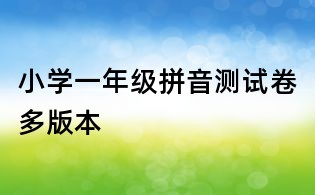 小學(xué)一年級(jí)拼音測試卷多版本