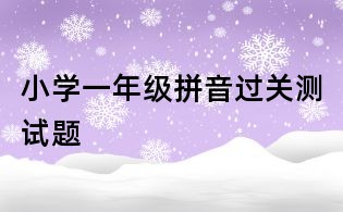 小學(xué)一年級(jí)拼音過(guò)關(guān)測(cè)試題
