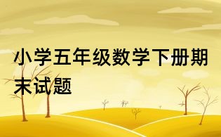 小學五年級數(shù)學下冊期末試題