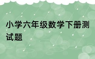 小學六年級數學下冊測試題