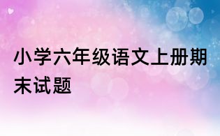 小學(xué)六年級(jí)語文上冊(cè)期末試題