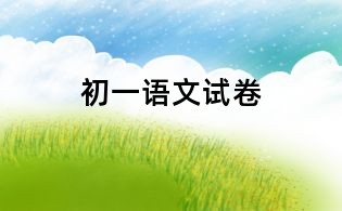 初一語(yǔ)文試卷