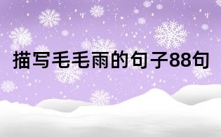 描寫毛毛雨的句子88句