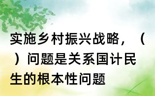 實施鄉(xiāng)村振興戰(zhàn)略，（ ）問題是關系國計民生的根本性問題