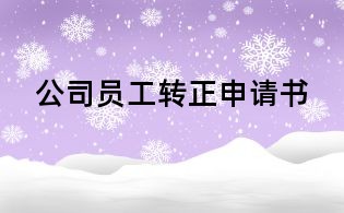 公司員工轉正申請書