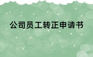公司員工轉正申請書