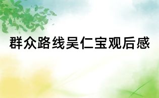 群眾路線吳仁寶觀后感