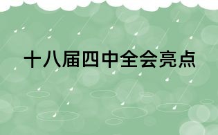 十八屆四中全會亮點