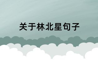 關于林北星句子
