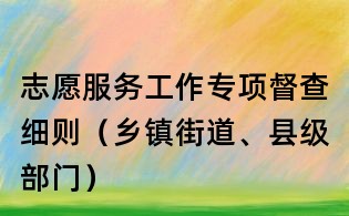 志愿服務工作專項督查細則（鄉鎮街道、縣級部門）