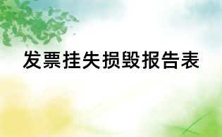 發(fā)票掛失損毀報告表