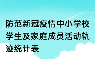 防范新冠疫情:中小學(xué)校學(xué)生及家庭成員活動(dòng)軌跡統(tǒng)計(jì)表