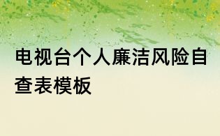 電視臺(tái)個(gè)人廉潔風(fēng)險(xiǎn)自查表模板