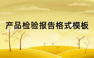 產(chǎn)品檢驗報告格式模板