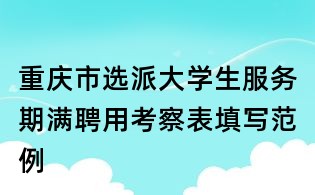 重慶市選派大學生服務期滿聘用考察表填寫范例
