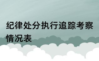 紀律處分執(zhí)行追蹤考察情況表