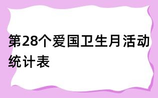 第28個(gè)愛國(guó)衛(wèi)生月活動(dòng)統(tǒng)計(jì)表