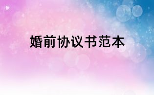 婚前協(xié)議書范本