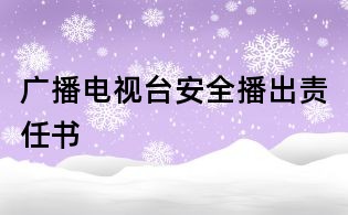 廣播電視臺安全播出責任書