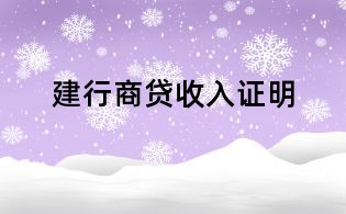 建行商貸收入證明