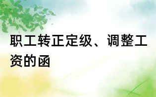 職工轉(zhuǎn)正定級、調(diào)整工資的函