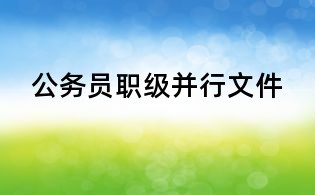 公務員職級并行文件