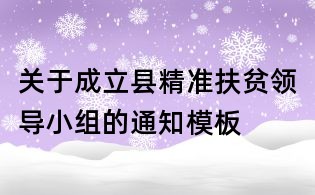 關于成立縣精準扶貧領導小組的通知模板