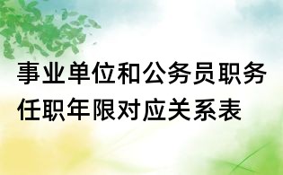 事業單位和公務員職務任職年限對應關系表