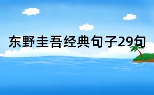 東野圭吾經(jīng)典句子29句